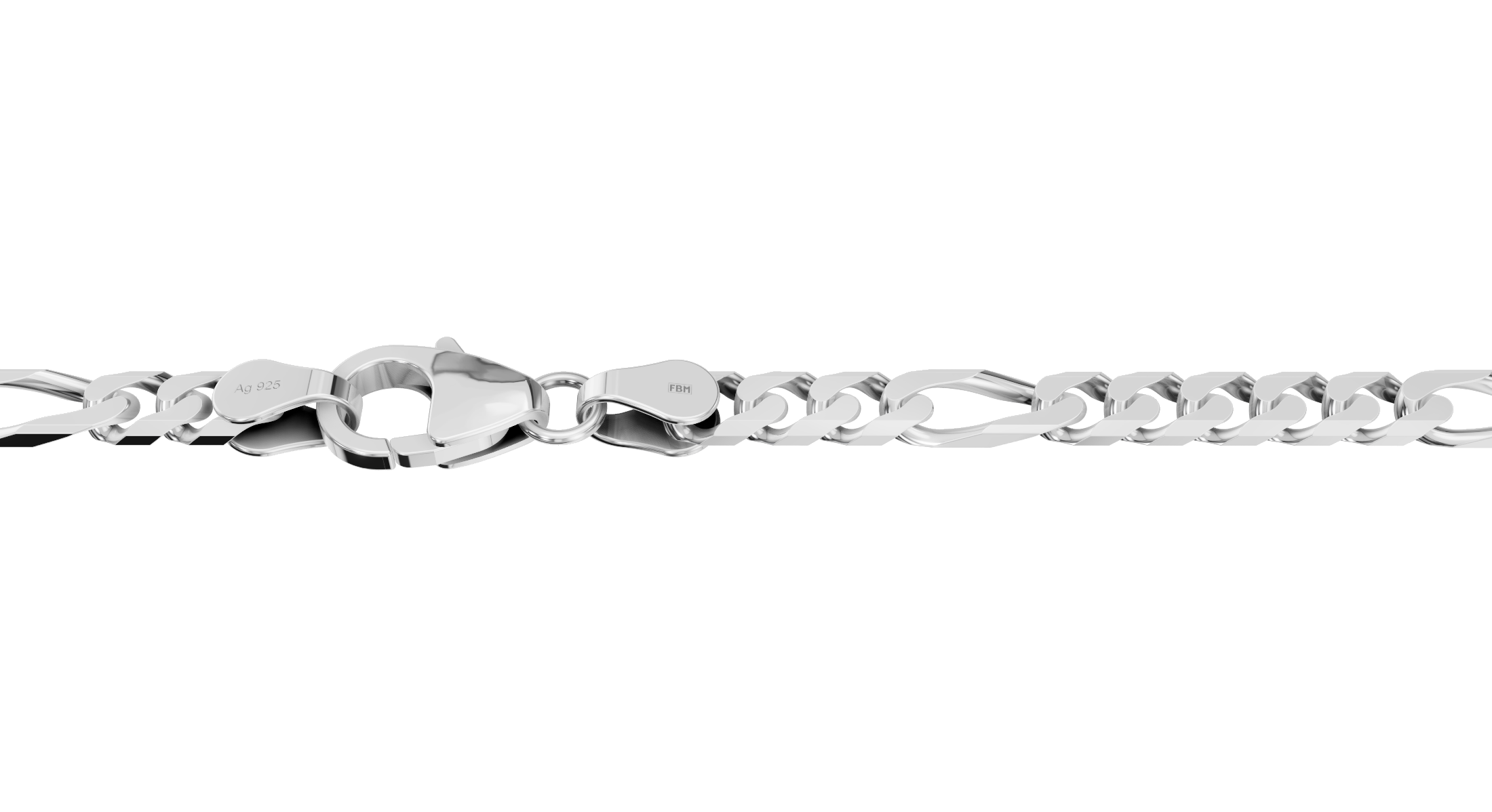 Armband Figaro diamantiert 4.3mm